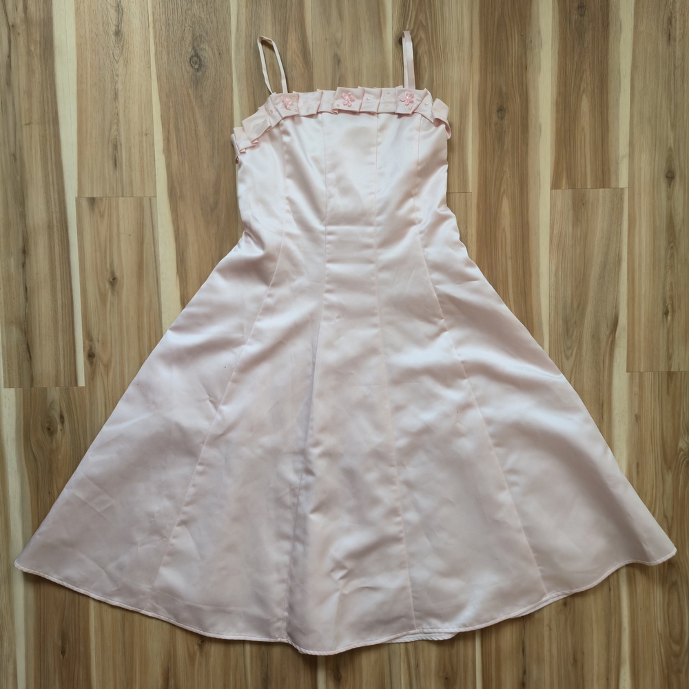 Jenny Annie Dots Girls' Light Pink Formal Dress Flower Details Kid's Size 14